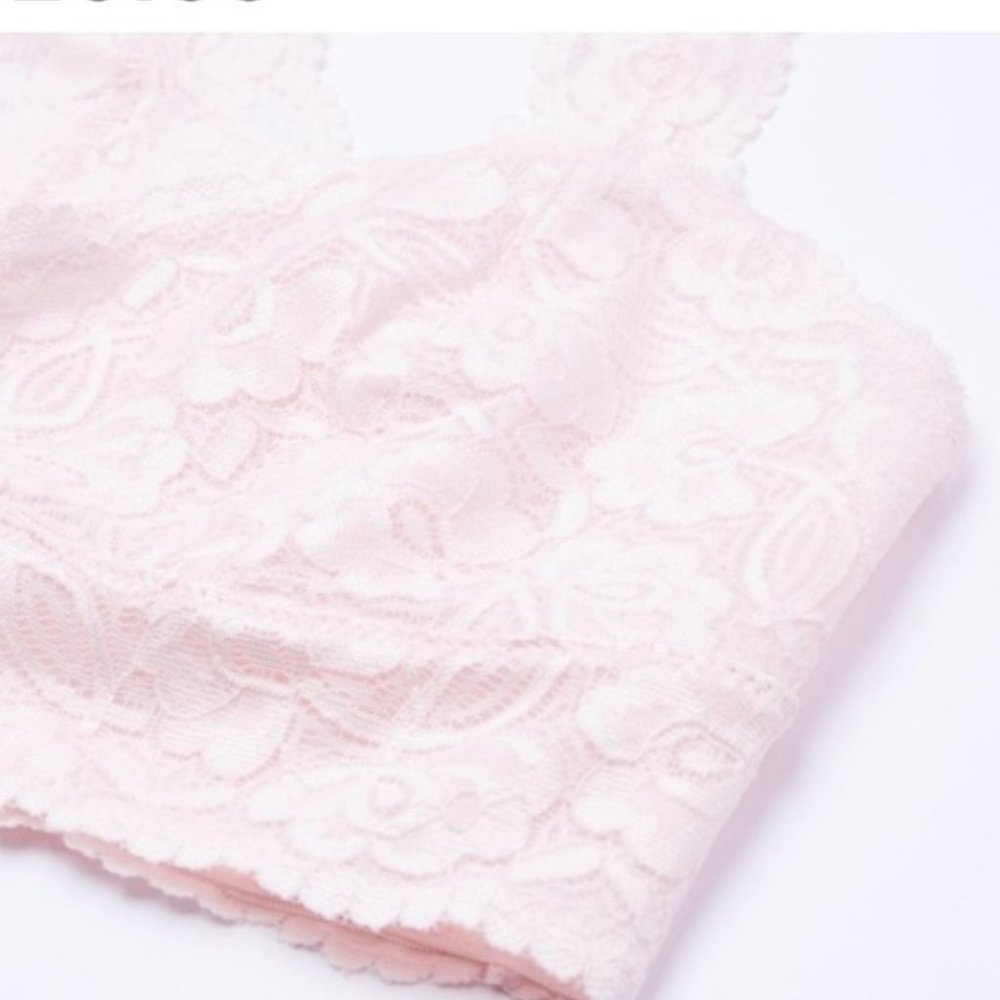 Free People Galloon Lace Racerback Bralette Pink - Picture 4 of 4